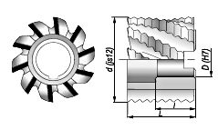 Frez walcowo-czołowy DIN 1880 80-N-Z10 HSS - rysunek techniczny