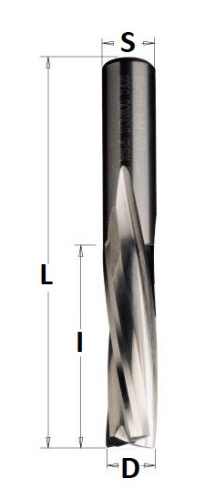 Frez spiralny DS16 I35 L90 Z3 RH obróbka wykańczająca - wiór w dół 194.161.11 - rysunek techniczny