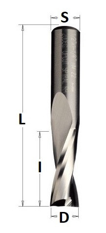 Frez spiralny D16 I55 L110 S16 Z2 obróbka wykańczająca - wiór w górę 191.160.11 - rysunek techniczny