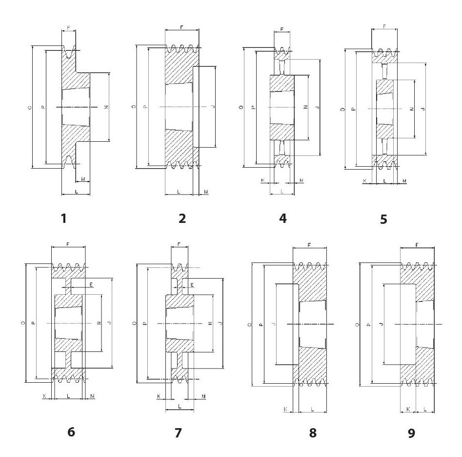 Koło pasowe SPZ 500 /R2 ( 2x10 )/TL2517 - rysunek techniczny