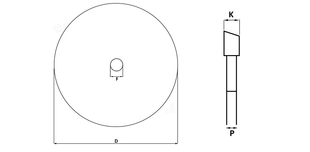 Frez piłkowy D150 F30 Z12 K4,0/3,0 240.040.06M - rysunek techniczny