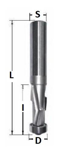 Frez diamentowy DTA D-8 l-27 L-80 S-8x50 RH Z-3 HM - rysunek techniczny