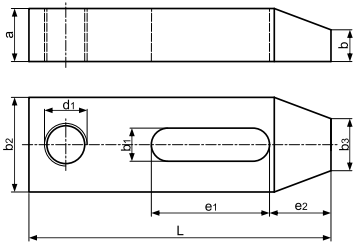 Łapa dociskowa prosta RLF-12105 ER-EL - rysunek techniczny