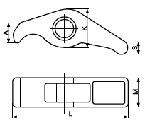 Łapa dociskowa RLK-16 METALIMPEX - rysunek techniczny