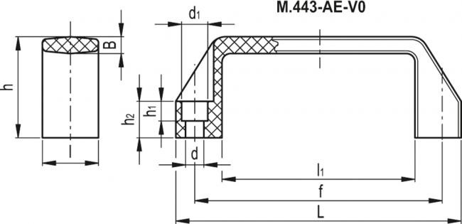 Uchwyty M.443 AE-V0 - Technopolimer samogasnący