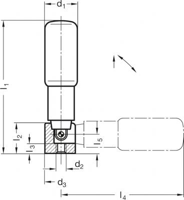 Rękojeści obrotowe składane GN 798.3 - z mechanizmem składającym ze stali, blokowanym w dwóch pozycjach