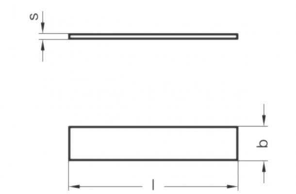 Sprężyna płaska GN 374-0.6-10 - rysunek techniczny