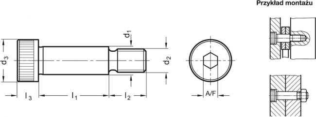 Śruba pasowana ISO 7379 - rysunek techniczny