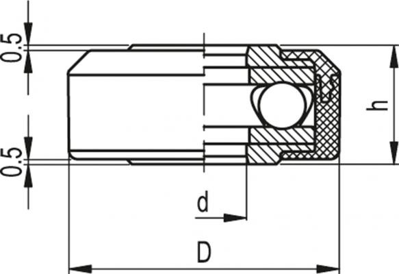 Podkładka łożyskowe CMC.32-SST-10 - technopolimer - rysunek techniczny