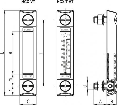 Wskaźniki poziomu cieczy HCX-VT - Śruby z SUPER-technopolimeru