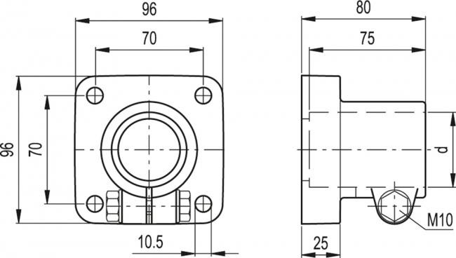 Łącznik TTA.48-SST - technopolimer - rysunek techniczny