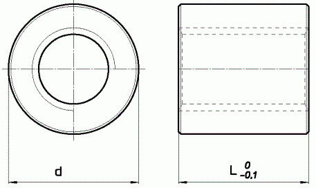 Nakrętka trapezowa cylindryczna 12x3 poliadmid zielony - rysunek techniczny