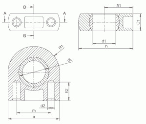 Łożysko stojakowe igubal ESTM-06-SL - rysunek techniczny
