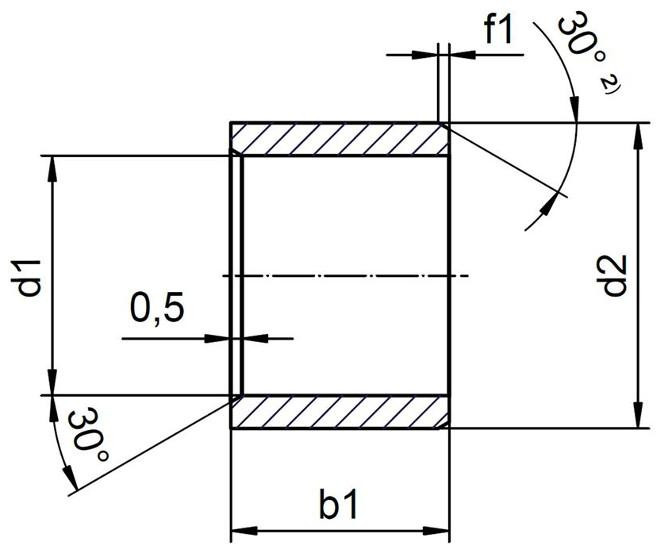 Tuleja ślizgowa GSM-1822-30 - rysunek techniczny