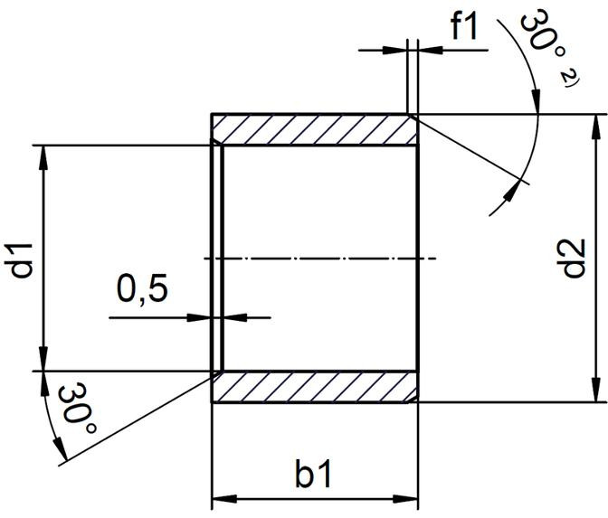 Tuleja ślizgowa Q2SM-2427-15 - rysunek techniczny