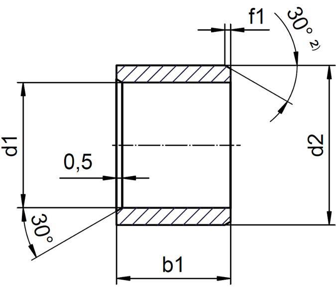 Tuleja ślizgowa XSM-2023-30 - rysunek techniczny