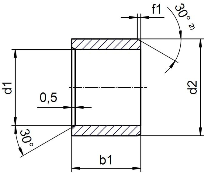 Tuleja ślizgowa A500SM-2023-15 - rysunek techniczny