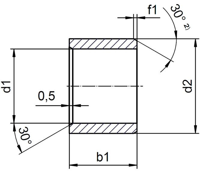 Tuleja ślizgowa ASM-2026-20 - rysunek techniczny