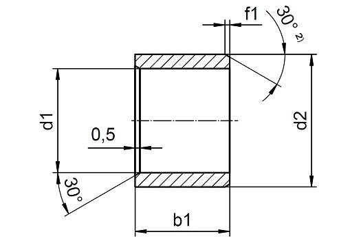 Tuleja ślizgowa A160SM-0810-10 - rysunek techniczny