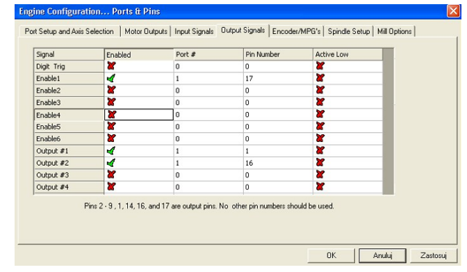 Konfiguracja portów w programie
