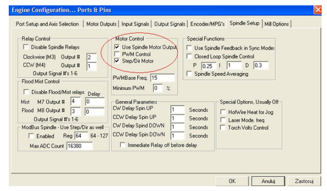 Konfigurtacja portów i pinów w programie